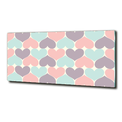 Bild auf glas Bunte Herzen