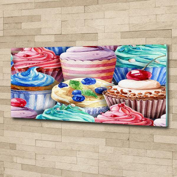 Bild auf glas Bunte Cupcakes