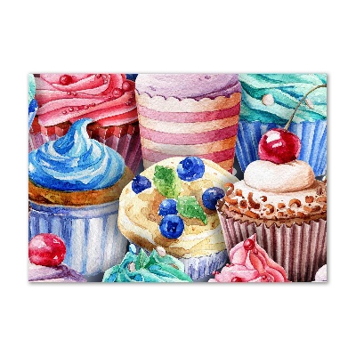 Bild auf glas Bunte Cupcakes