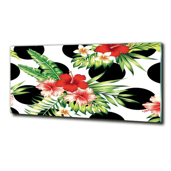 Foto glasbild Hawaiianische Blumen