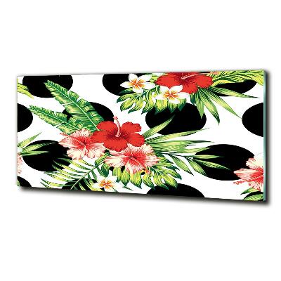 Foto glasbild Hawaiianische Blumen