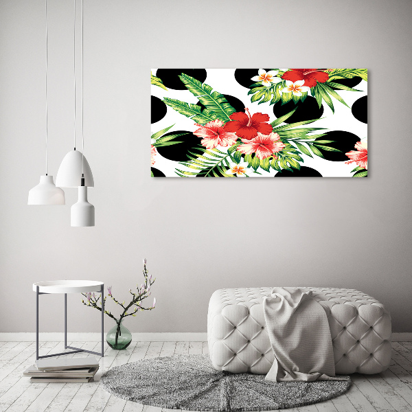 Foto glasbild Hawaiianische Blumen