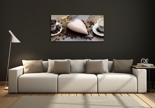 Glasbild Kaffee mit Milch