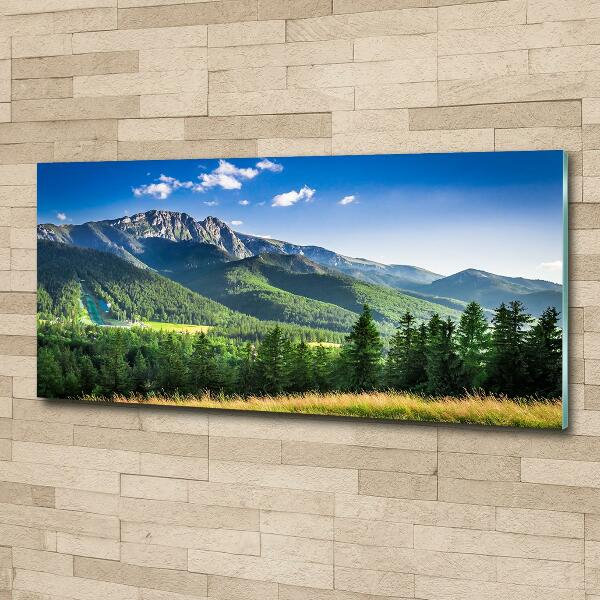 Glasbild Skisprungschanze in den Tatra-Bergen