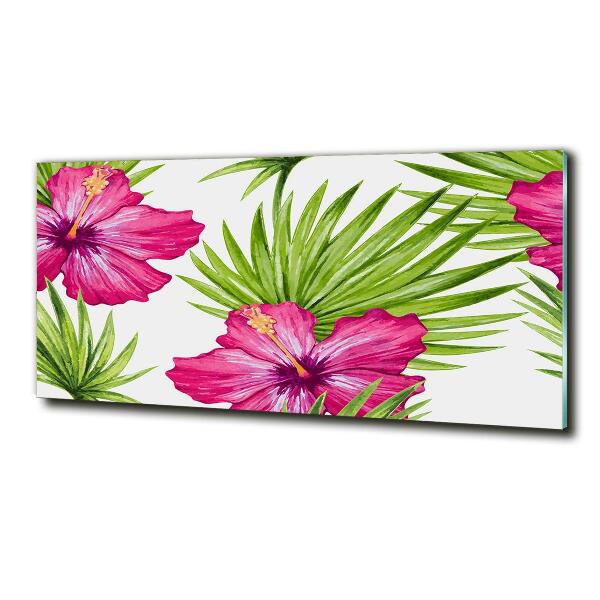 Foto glasbild Hawaiianische Blumen