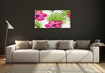 Foto glasbild Hawaiianische Blumen