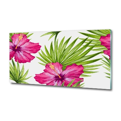 Foto glasbild Hawaiianische Blumen