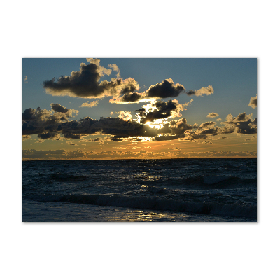 Bild auf glas Sonnenuntergang über dem Meer