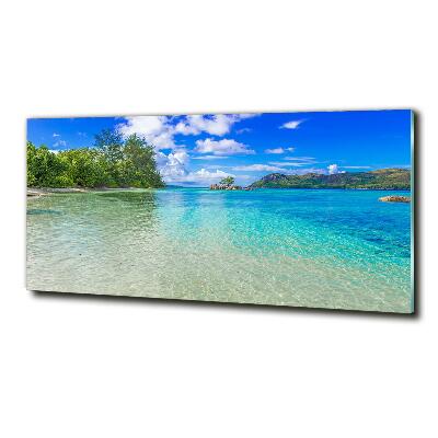 Glasbild Strand der Seychellen