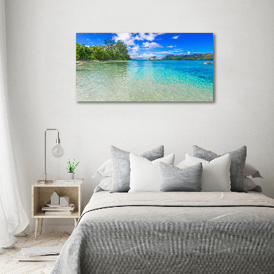 Glasbild Strand der Seychellen