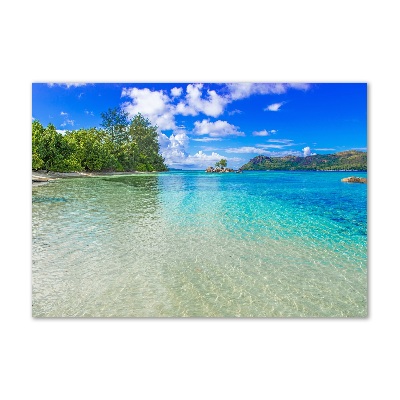 Glasbild Strand der Seychellen