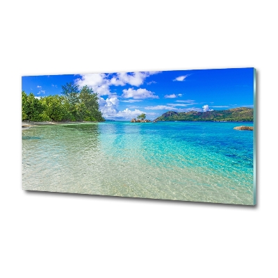 Glasbild Strand der Seychellen