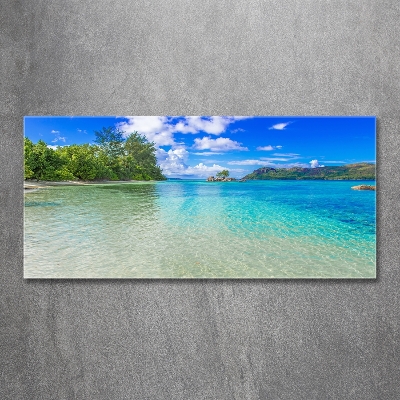 Glasbild Strand der Seychellen