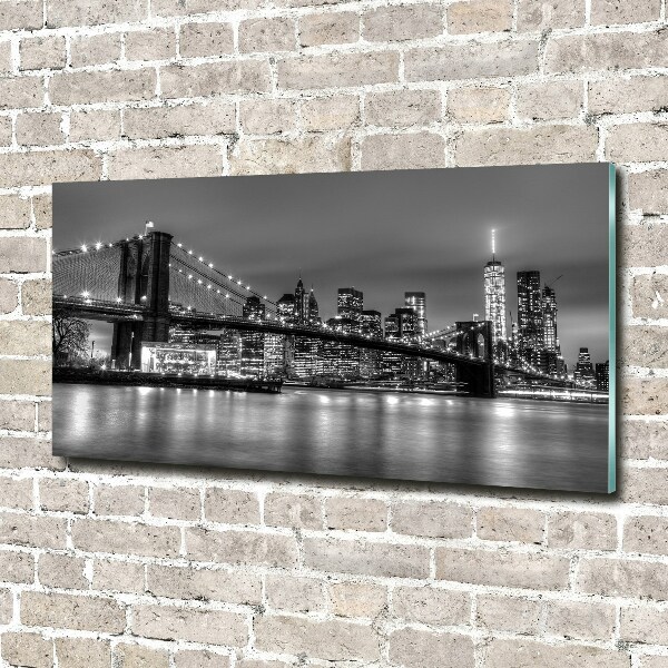 Foto glasbild Brooklyn Bridge