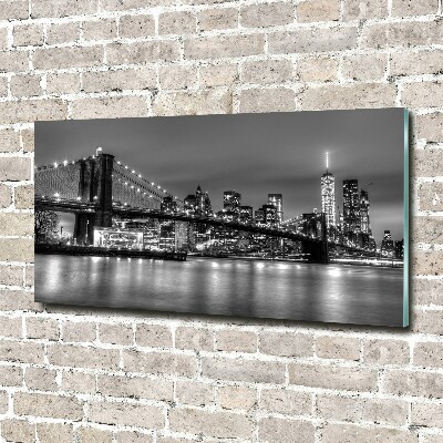 Foto glasbild Brooklyn Bridge