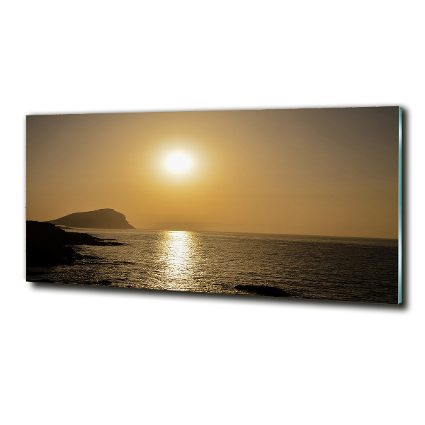 Glasbild Sonnenuntergang am Meer