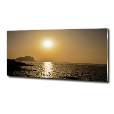 Glasbild Sonnenuntergang am Meer