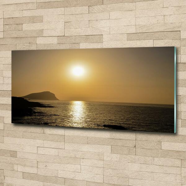 Glasbild Sonnenuntergang am Meer