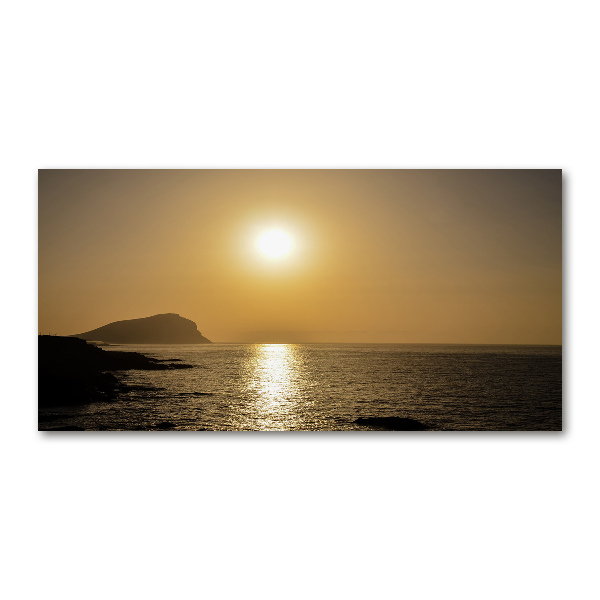 Glasbild Sonnenuntergang am Meer