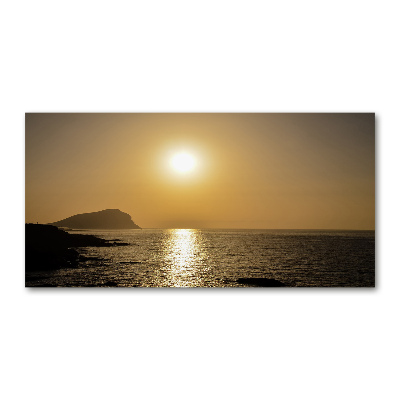 Glasbild Sonnenuntergang am Meer