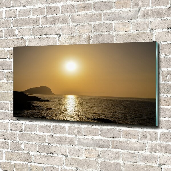 Glasbild Sonnenuntergang am Meer