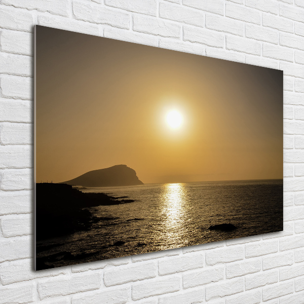 Glasbild Sonnenuntergang am Meer