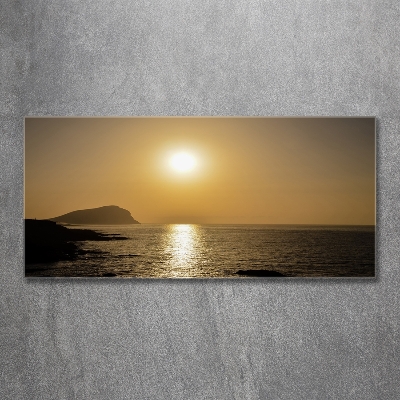 Glasbild Sonnenuntergang am Meer