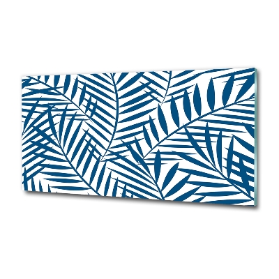 Glasbild Palmenblätter
