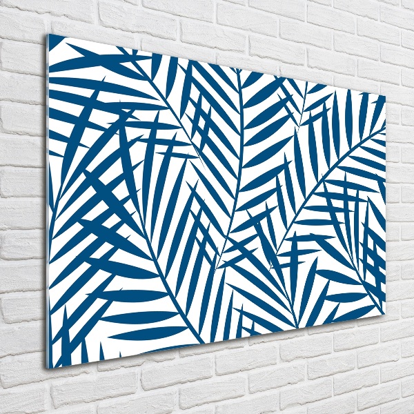 Glasbild Palmenblätter