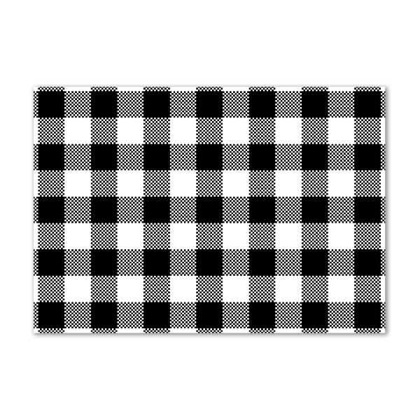 Glasbild Schwarz-weiß kariert