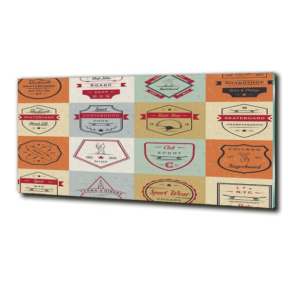 Foto glasbild Skateboard-Schilder