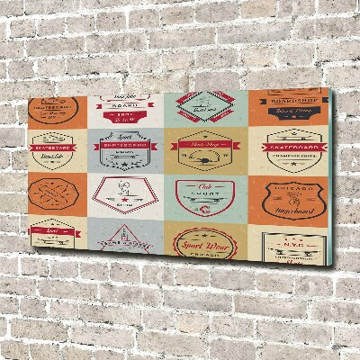 Foto glasbild Skateboard-Schilder