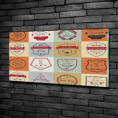 Foto glasbild Skateboard-Schilder