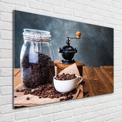 Foto glasbild Kaffeemühle