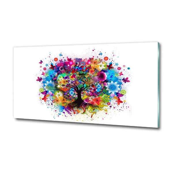 Glasbild Bunter Baum