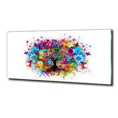Glasbild Bunter Baum