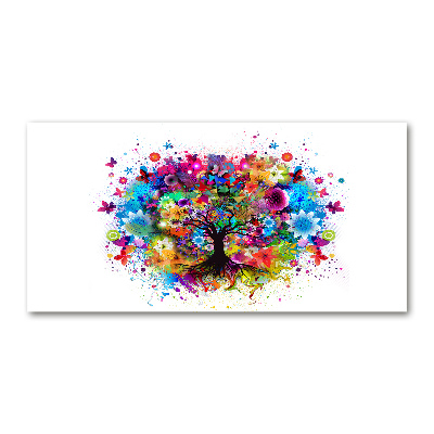 Glasbild Bunter Baum