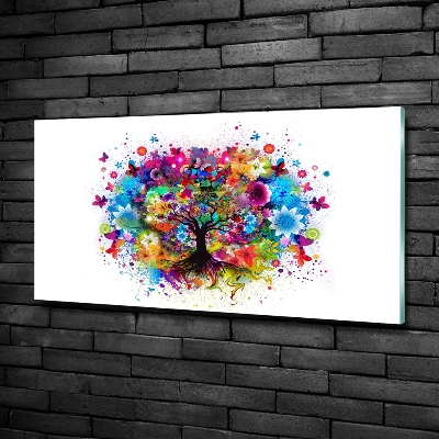 Glasbild Bunter Baum