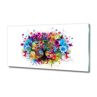 Glasbild Bunter Baum