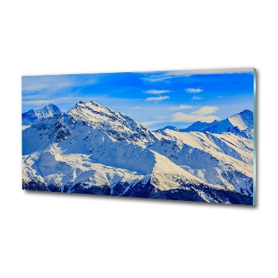 Glasbild Die Alpen im Winter