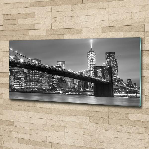 Foto glasbild New York bei Nacht