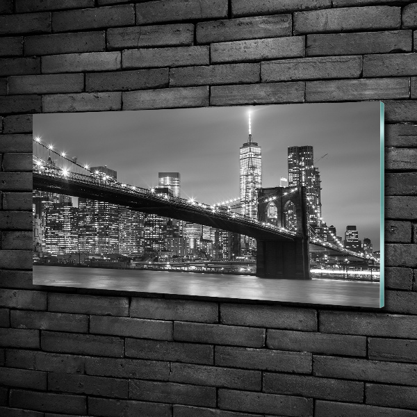 Foto glasbild New York bei Nacht