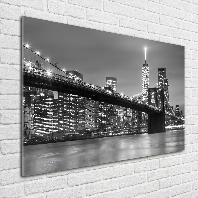 Foto glasbild New York bei Nacht