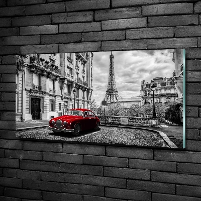 Glasbild Rote Limousine