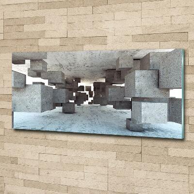 Foto glasbild Würfel aus Beton