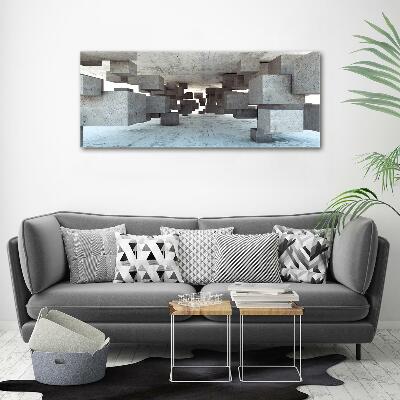 Foto glasbild Würfel aus Beton