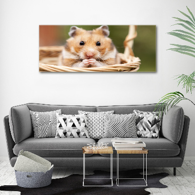 Glasbild Hamster im Korb