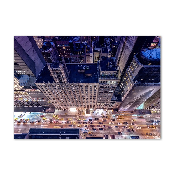 Foto glasbild New York bei Nacht