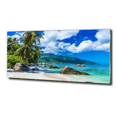 Glasbild Strand der Seychellen