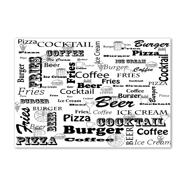 Glasbild Speisekarte